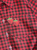 Camisa Xadrez Infantil Junina Preto e Vermelho - Festa e Quadrilha"