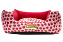Cama Quadrada para Cachorro ou Gato Luppet Vermelho Joaninha