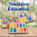 Kit 3 Tabuleiros Alfabeto Numerais e Vogais Brinquedo Educativo Infantil