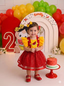Vestido Temático Melancia Princesa Belli para Bebê e Criança (3 meses a 2 anos) - Mesversário e Festa