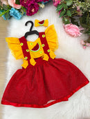 Vestido Temático Melancia Princesa Belli para Bebê e Criança (3 meses a 2 anos) - Mesversário e Festa