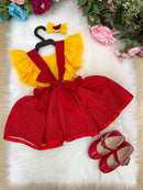 Vestido Temático Melancia Princesa Belli para Bebê e Criança (3 meses a 2 anos) - Mesversário e Festa