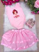 Conjunto Blogueirinha Bailarina Rosa Infantil