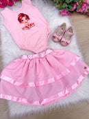 Conjunto Blogueirinha Bailarina Rosa Infantil