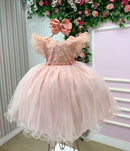 Vestido Infantil Angelie Cor Pêssego - Festa, Aniversário e Ensaio Fotográfico