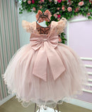 Vestido Infantil Angelie Cor Pêssego - Festa, Aniversário e Ensaio Fotográfico